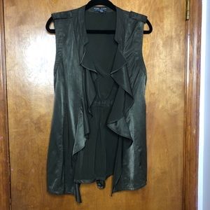 Satin green vest. Gently worn.